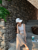 Muse Stretchy Ribbed Round Neck Sleeveless / 4 Colors