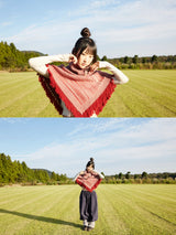 MULTIWAY KNIT PONCHO (RED)