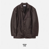 [Unisex] レザーエイジングオーバーフィットブレザー(2color)