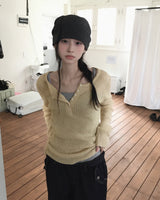 sotto wool button knit