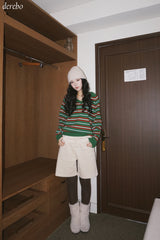 Tree Stripe V-neck Long Sleeve Knitwear