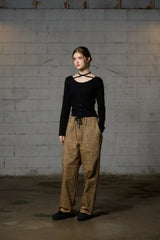LEOPARD WIDE PANTS / BEIGE