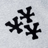 "Y" Patches Relaxed Hoodie Grey