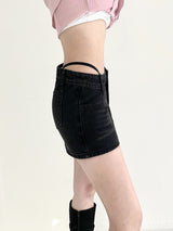 1066. Strap washing denim mini sk