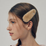 FUR SIDE HAIR PIN (BROWN)