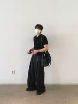 Olen two-tuck wide slacks 3C