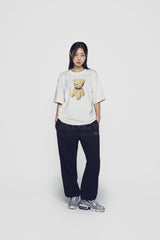 24FW ブロックベアショートスリーブTシャツ クリーム