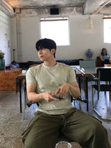 Washed buckle cargo pants