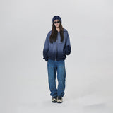 GRADATION SYMBOL PATCH HOODIE ZIP UP
 - BLUE GREY