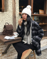 [ORIGINAL] Meter Check Hooded Duffle Coat