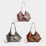 Star Keyring Leopard Print Oversized Tote Bag