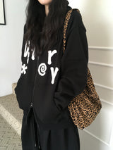 Fleece-lined patch hoodie