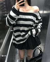 [MADE] Coming, striped off shoulder T-shirt