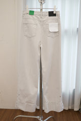 Snap Button Detail Slit Pants (Light Gray/2size)
