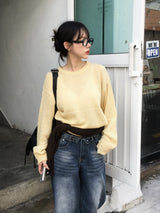 Ropy Alpaca Button Round Knit (9c)