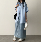 Lori Linen Oversized Fit Short Sleeve Shirt Shirt