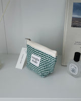 zipper pouch - Summer tweed (green-M)