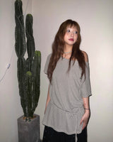 (3color) Sheer Stripe Loose Fit Soft Short Sleeve Tee