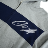 STAR LOGO HOODIE ZIP-UP GREY