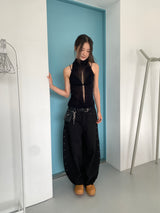STUD BALLOON WIDE PANTS (2C)