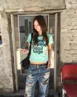 ミントレタリングクロップTシャツ