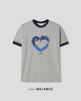 Blue Heart Ringer T-Shirt