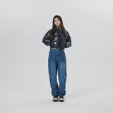 GLOSSY PADDING JUMPER  - BLACK