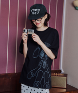 キャットガールTシャツ - ブラック
