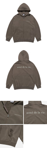 24FW BASIC BIO WASHING HOODIE ZIP UP COCOA