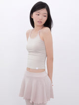  Stripe Two-Tone Halter Neck Top(PINKBEIGE)