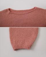 Boatneck One Shoulder Wool Crop Knit (6color)