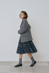 Witty frill skirt_check blue