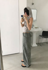 RIPSTOP FLOWER WIDE PANTS