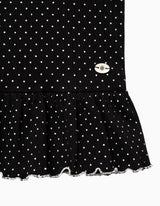 ドットパフスリーブTシャツ (ブラック)