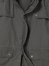 DETACHABLE HOOD FIELD JACKET CHARCOAL