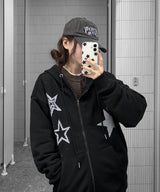 ドットスター2wayジップアップフーディー - 2COLOR