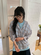 Bijoupe Loose-Fit Summer Check Hood Shirt
