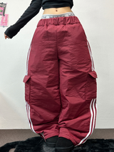 トラックカーゴストリングパディングパンツ ❤🖤🤎💚💙5カラー