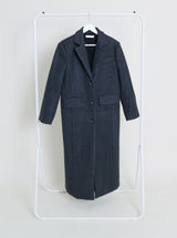 Stutch Solid Wool Long Coat (Lining Fleece-lined)
