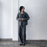 Retro-Tone Cropped Jacket & Wide-Legs