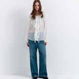 See-through Frill Blouse White