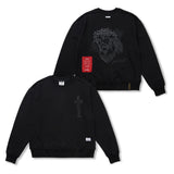 Jesus Oversized Crewneck Black / Oatmeal Melange