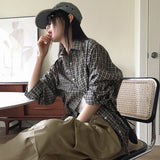 Cadel Vintage Check Geek Chic Overfit Long Sleeve Shirt