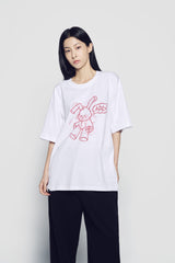 24FW HANDSKETCH RABBIT SHORT SLEEVE T-SHIRT WHITE