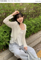 Flower Two Button Knit Bolero Cardigan (3color)