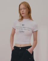 ラブレースクロップTシャツ-WHITE