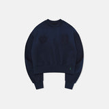 Open back sweat shirt / Navy