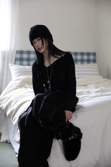 レイヤードブラッシュドバンディングパンツ