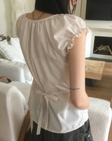 Kuya Puffed-Sleeved Short-Sleeved Blouse
