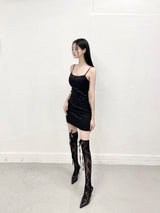 1110. Jacquard satin sleeveless mini ops (2color)